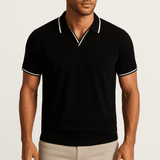 Slim Fit Cotton Polo Shirt – Lightweight Tailored Style with Contrast Trim