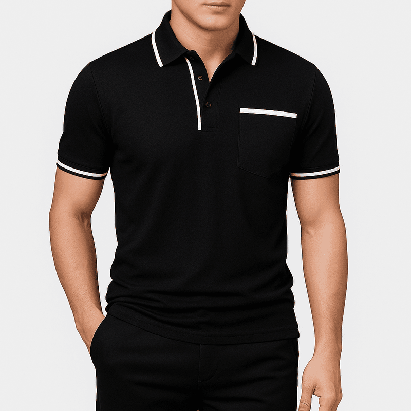 Short Sleeve Polo Shirt – Tailored Fit with Chest Pocket and Wrinkle-Resistant Finish
