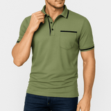 Short Sleeve Polo Shirt – Tailored Fit with Chest Pocket and Wrinkle-Resistant Finish