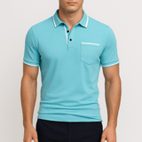 Short Sleeve Polo Shirt – Tailored Fit with Chest Pocket and Wrinkle-Resistant Finish