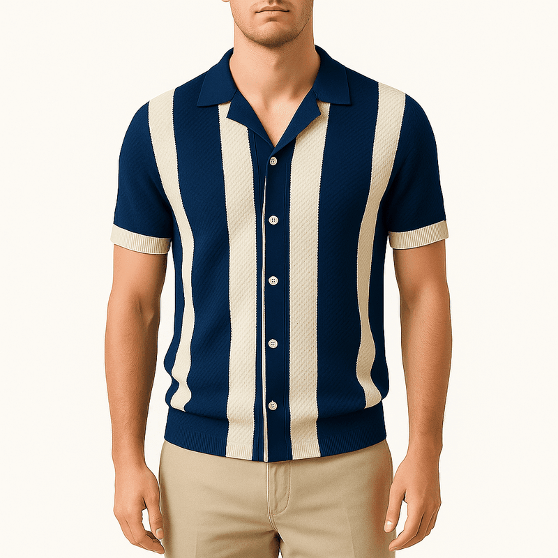 Striped Cotton Polo Shirt – Slim Fit with Clean Lines and Soft Structure