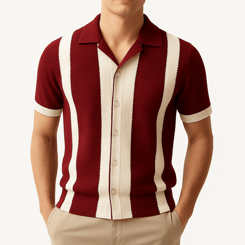 Striped Cotton Polo Shirt – Slim Fit with Clean Lines and Soft Structure